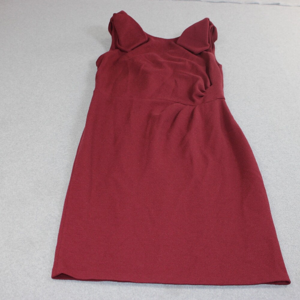 Vintage Armani Collezioni Wool Dress Women 8 Red Italy Quiet Luxury Italy READ